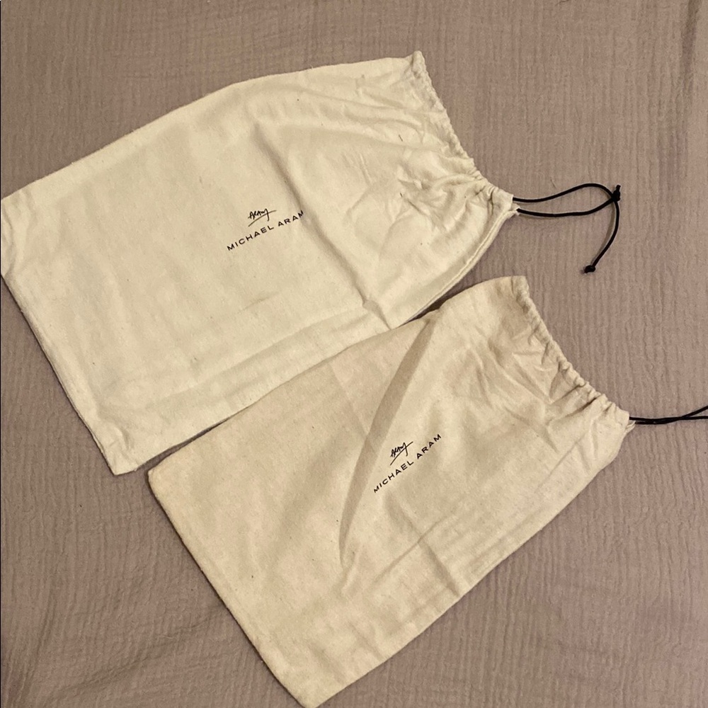 Michael Aram  Beige Storage Bags. Set